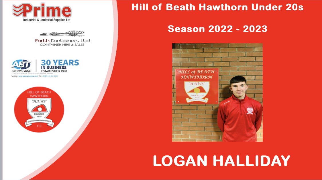 First up, we are delighted to announce the return of our no.1 <a href="/Halliday_Logan/">Logan Halliday</a> Logan continues his journey with The Haws having moved up from our 18s last season. Thrilled to secure one of the most talented young GKs around. <a href="/hawshob/">Hill of Beath Hawthorn FC</a> <a href="/EastScotlandFA/">East of Scotland Football League</a> <a href="/OfficialSLDFL/">Scottish Lowlands Development Football League</a> <a href="/fife_football/">Fife Football</a>