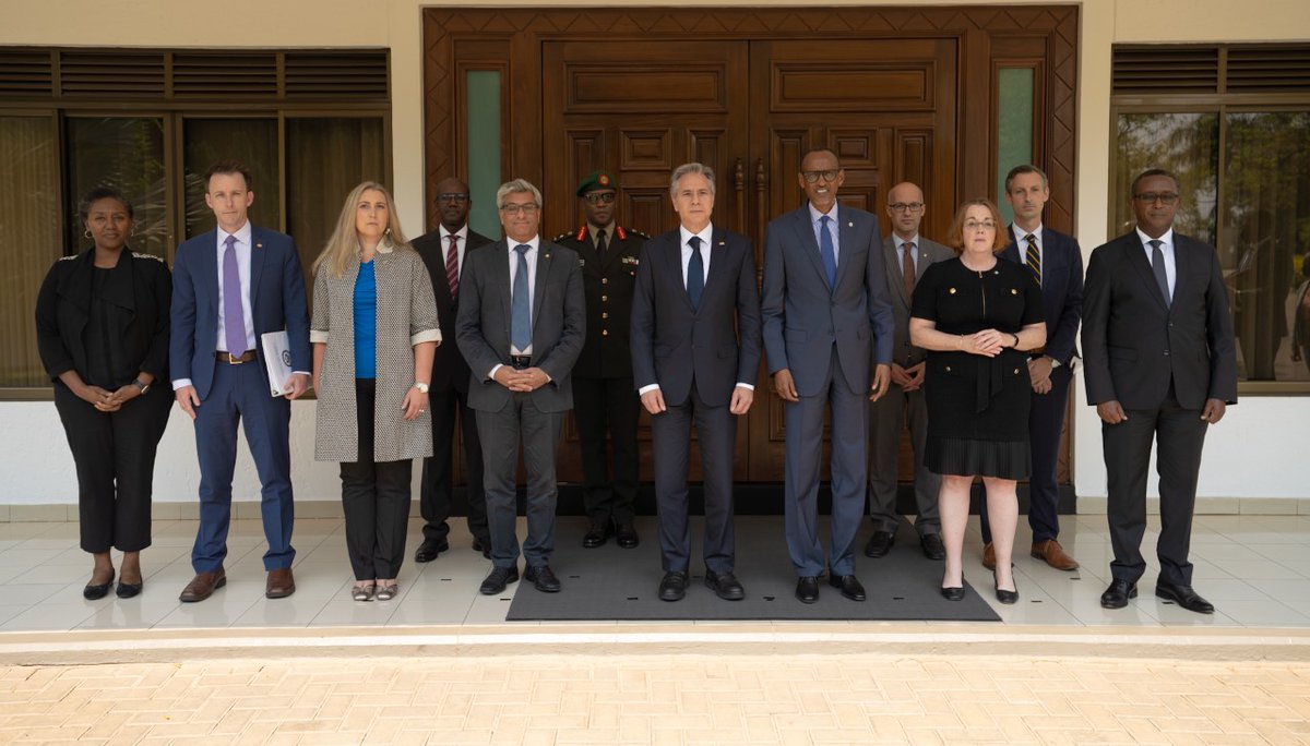 Met with <a href="/UrugwiroVillage/">Presidency | Rwanda</a> and <a href="/Vbiruta/">Vincent Biruta</a> about the U.S.-Rwanda relationship and how to reduce tensions and ongoing violence in the region. We also discussed U.S. concerns about democracy and human rights in Rwanda, including the wrongful detention of Paul Rusesabagina.