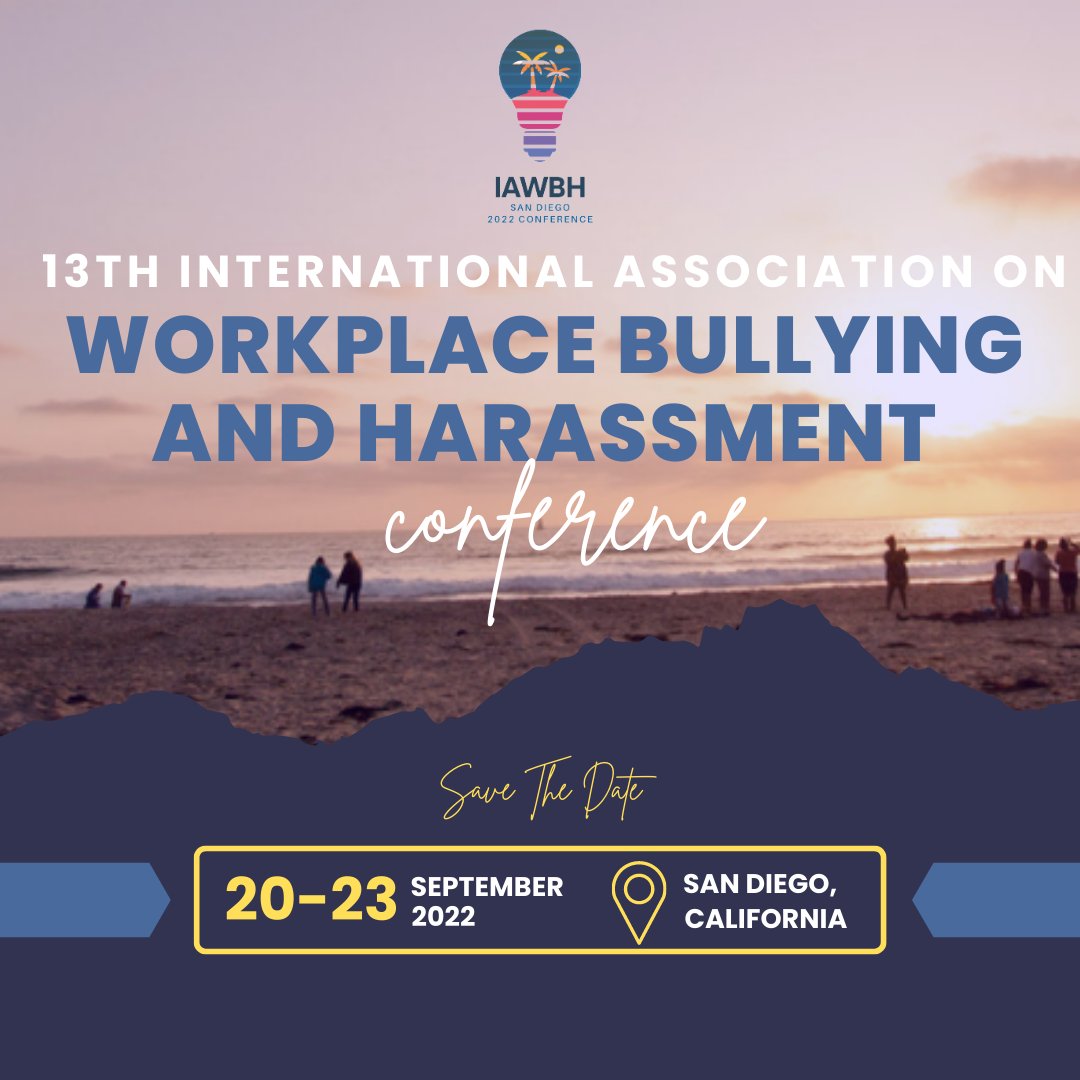I will be presenting my #realistsynthesis on #workplacebullying interventions at #IAWBH2022 on Thursday 22nd September at 3:45pm PDT - hope to see you there! tinyurl.com/IAWBH2022Confe…