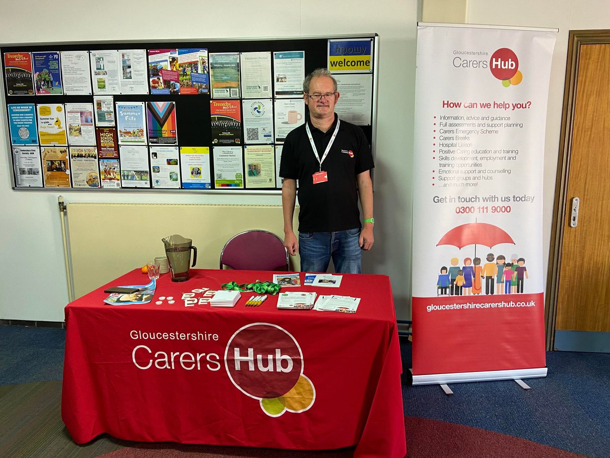 GCarersHub's tweet photo. Steve is all set up at Tewkesbury Library, come along and see him today to find out more about the support available to you. https://t.co/KsslMP31AA