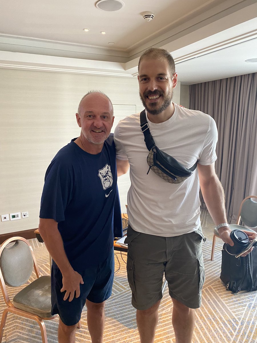 Really cool this morning that Coach was able to reconnect with another of his guys from OSU. “Big Z” Zisis Sarikopoulos lives in Athens and stopped by to catch up.