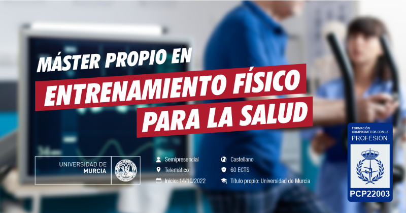 ConsejoCOLEF's tweet photo. #PostgradosComprometidosEFD | 

✨Máster Propio en Entrenamiento Físico para la Salud✨, @UMU.

Últimas evidencias científicas sobre las pautas y consideraciones en el entrenamiento físico en diferentes enfermedades. 

⏰Matrícula abierta hasta el 07/10/2022.