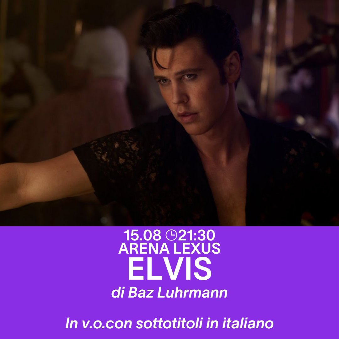 A #IsolaDelCinema il #Ferragosto lo passiamo con #Elvis, lo sfavillante biopic sulla star del #rock firmato da #BazLuhrmann 🎸 

Prenota il tuo posto qui:
tinyurl.com/yzwxuscm

#arenaestiva #cinemaallaperto