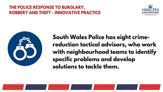🚨 We’ve examined the police response to burglary, robbery and theft.

Some police forces have found innovative, effective ways to tackle these crimes, including <a href="/swpolice/">South Wales Police</a>.

Read our report here 👉 justiceinspectorates.gov.uk/hmicfrs/news/n…
