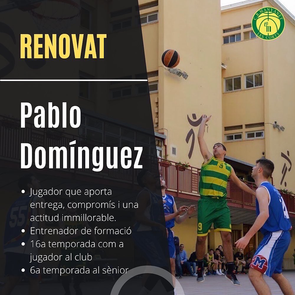CBManyanet's tweet image. 📣 SENIOR MASCULÍ 22/23

➡️ Us portem algunes de les renovacions del Senior Masculí de cara a la temporada que ve.

➡️ Les renovacions del Pablo, l’Alexey i el Sergio, claus per seguir aportartant sentiment de pertinença a aquest nou projecte.

#ForçaManyanet 💚💛