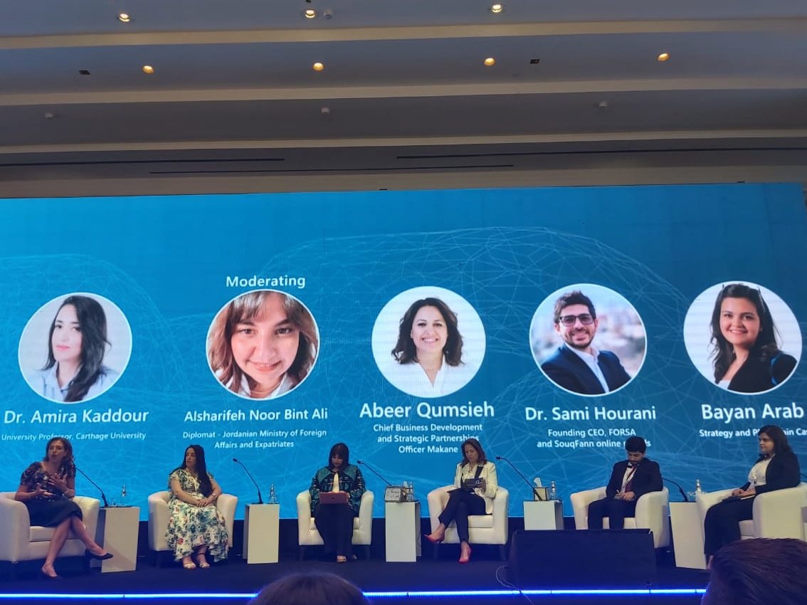 From yesterday's "Women in Fintech" session within the #FinConJO event where high-powered women leaders discussed the importance of #epayment solutions &amp; #Fintech literacy impact on #females

<a href="/NoorHKJ/">Noor Bint Ali نور بنت علي</a> <a href="/AbeerQumsieh/">Abeer Qumsieh</a> <a href="/AmiraKADDOUR1/">Amira KADDOUR</a> #Mahaalsaid #bayan_arab <a href="/samihourani/">Sami Hourani</a>

#SHETECHS