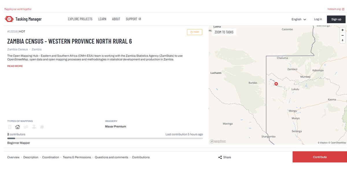 The Open Mapping Hub – Eastern and Southern Africa team is working with <a href="/zamstats/">Zambia Statistics Agency (ZamStats)</a> to use #OSM for the digitization of building footprints across #Zambia for the upcoming National Census 2022. 
Join other mappers today! 🔽
tasks.hotosm.org/projects/13218/