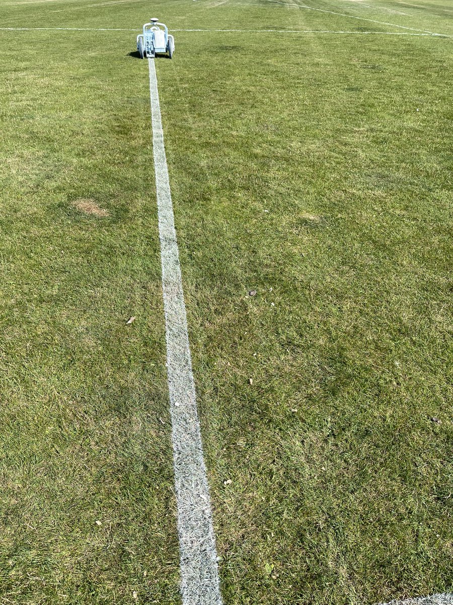 Initial marking <a href="/RiponPanthers/">Ripon Panthers</a>. Some socketed pitches and some without sockets. Full layout designed and changed to fit. To top it all off the suns shining ☀️ 🌞