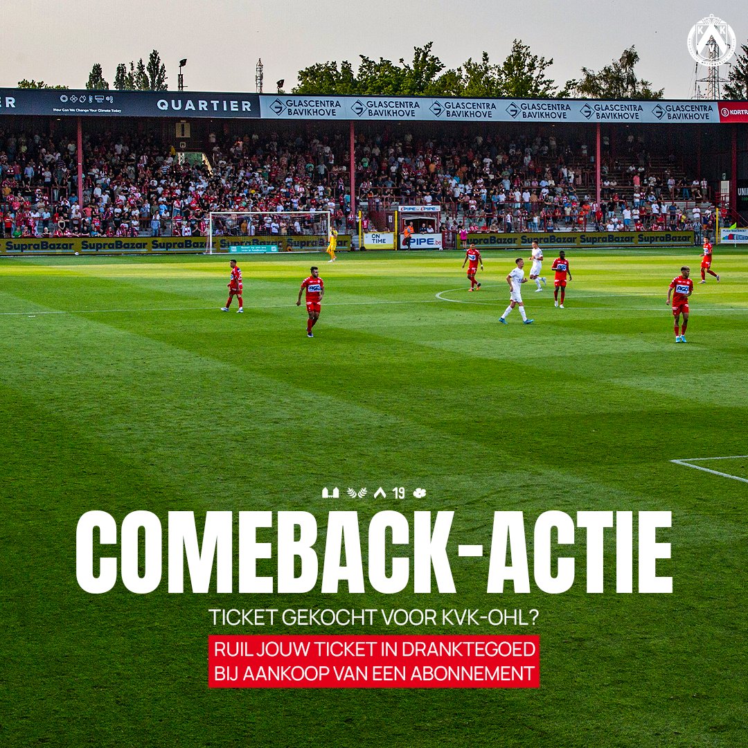 Mooie comeback-actie van <a href="/kvkofficieel/">KV Kortrijk</a> . Op deze manier is het zeker nog interessant om een abonnement te kopen, ook als je de eerste thuiswedstrijd hebt gemist. 

#bestpractice #seizoenkaart #abonnement #sportsalliancecommunity