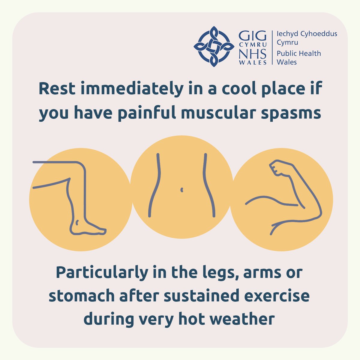 PublicHealthW's tweet photo. Very hot weather can cause dehydration, overheating, heat exhaustion and heat stroke. Protect yourself and others and take extra care to follow the health advice. https://t.co/XhIhqFxt3W