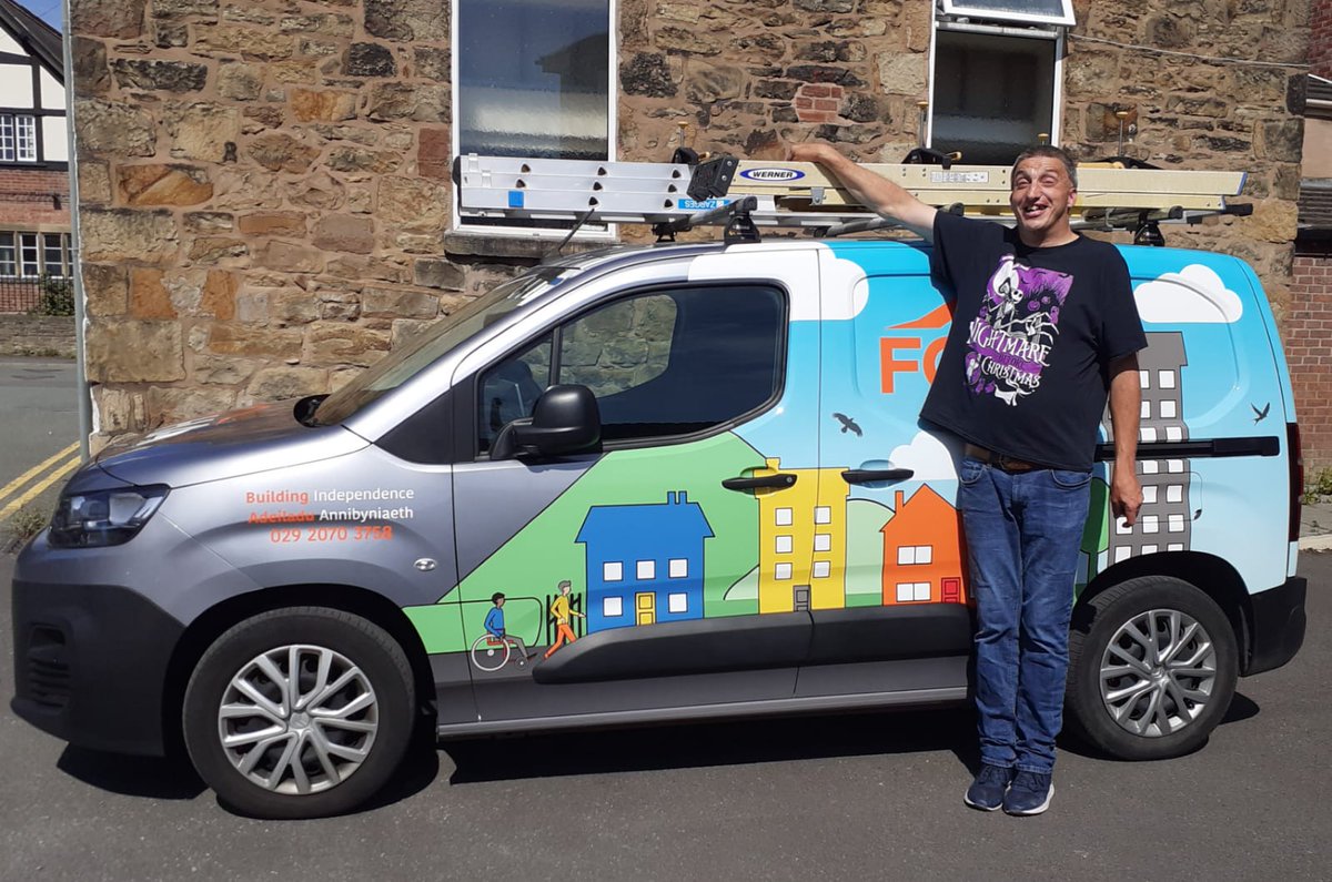 FirstChoiceHA's tweet photo. It didn't take long for the newly wrapped van to be put to action! With Craig now being one very happy tenant with his newly installed water butt in Flintshire, Craig will be able to hold rain water to save on water usage at his home. https://t.co/jZ7L0UySao