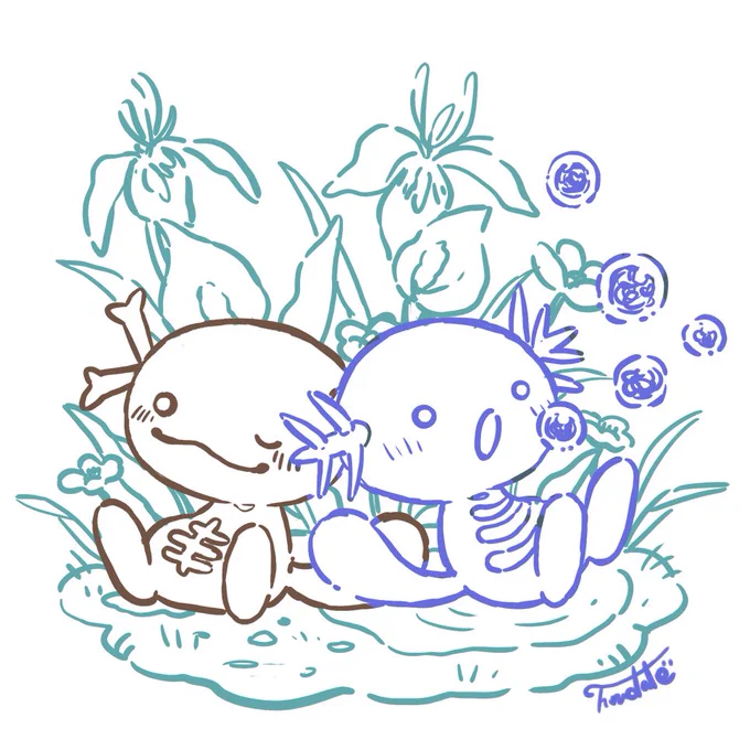 ポケモンのラフ新作早くやりたいし、描きたい～!ハルクジラ動画確認したら足の裏にも模様があったから忘れないようにしないと… 