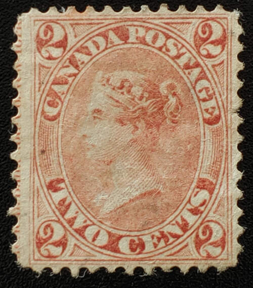 AllNations1949's tweet photo. Canada #20iv VF Used 1859/64 2c Imprint at left $500 Lot 25 in our auction Saturday 13th August 2022 #StampAuction #2cImprint #2cRose #CanadaStamps
https://t.co/eTKLIuT8xM https://t.co/kncU72hkfc