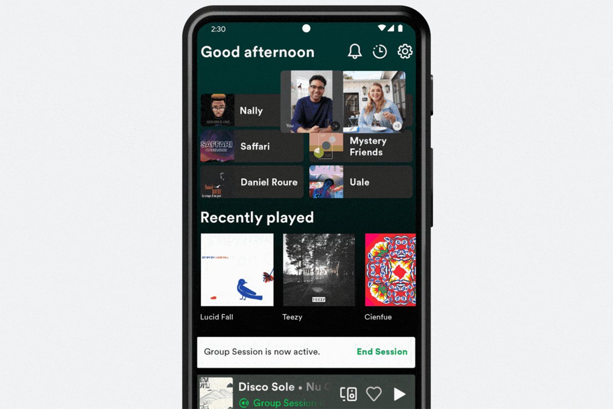 The merged Google Meet app lets you host group Spotify and YouTube sessions