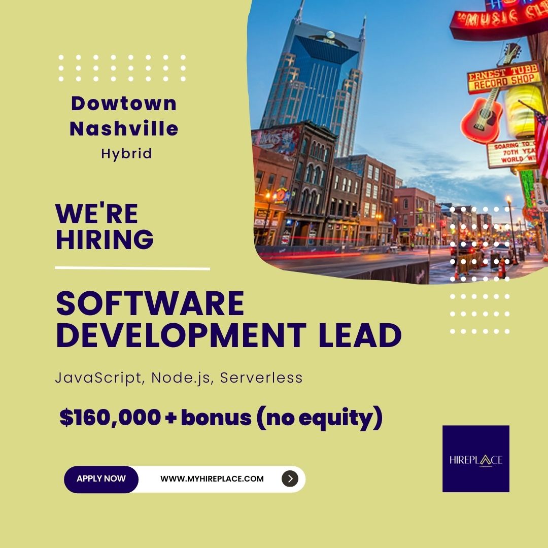 MyHirePlace's tweet photo. HirePlace is hiring a Tech Lead in Nashville, TN. This is a hybrid onsite/remote opportunity making $160,000+ for a thriving organization. You'll work with Kotlin, Java, JavaScript, and more. #techleadjobs #softwaredeveloperjobs #kotlin #java #javascript #aws #hireplace #hirejobs https://t.co/TYrhsyj1Tk