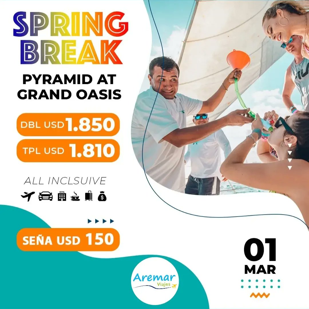 AremarViajesPy's tweet photo. 𝑽𝒂𝒄𝒂𝒄𝒊𝒐𝒏𝒆𝒔 𝒅𝒆 𝑷𝒓𝒊𝒎𝒂𝒗𝒆𝒓𝒂
Salida: 01 Marzo 2023
Comunícate con nosotros:
☎️ Teléfono: (021) 440872
📞 0981972127
Link: https://t.co/Zx5MbHONDj
📩 Email: regina_viajes@hotmail.com
#aremarviajes #aremar #turismo #reserva #paquete #vacaciones https://t.co/NEkn1C9q4p