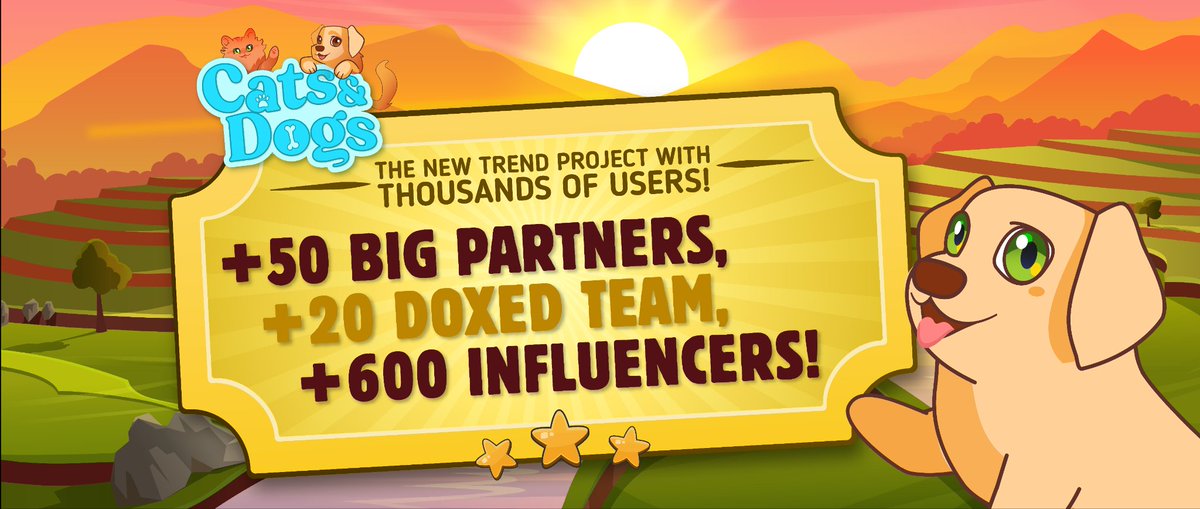 NFTbigverse's tweet image. Project: Cats &amp;amp; Dogs

🏆Prizes: 
- 1 Nft ~ 2.5 Sol 
- 15 WL

1️⃣Follow 
@CDOfficialNFTs &amp;amp; @NFTbigverse
 
2️⃣RT + like &amp;amp; Tag 3 Friends

3️⃣BONUS - Join Discord: discord.gg/catsanddogs

😱Every whitelisted mint will receive FREE Tokens &amp;amp; MORE!

🤑 Winners in 48 hours! 

#Giveaway