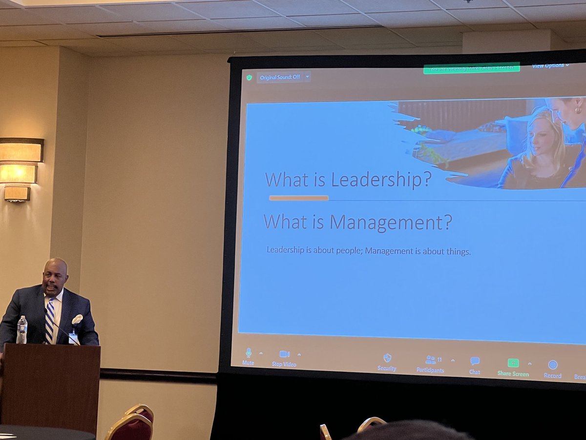 SPenheiter's tweet photo. When people continue to manage when they should lead. -Matt Horace sharing his perspectives on leadership ⁦@MayoClinic⁩ Strategy Department EPMO retreat. https://t.co/LZH3xrlMol