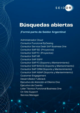 BÚSQUEDAS SEIDOR🙌 ¡Si estás buscando ser parte de un equipo inquieto y apasionado por las personas, este es tu lugar! 💙

Enterate más sobre la descripción del puesto y postulate de manera ágil y rápida mediante nuestro portal de empleos 👉 halaxia.com/empleos/seidor…