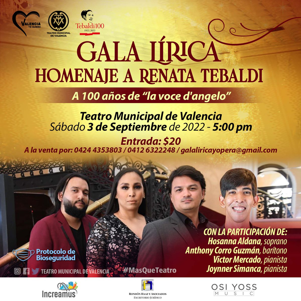 Los cantantes líricos venezolanos Hosanna Aldana y Anthony Corro participarán en Gala Lírica homenaje a Renata Tebaldi con el auspicio de la Fondazione que lleva el nombre de la Diva Italiana (INFO). <a href="/F_RenataTebaldi/">Fondazione Renata Tebaldi</a> <a href="/TMValencia/">Teatro M. Valencia</a> <a href="/HOSANNAAZUAJE/">Osi Music</a> <a href="/thonycg93/">Anthony C.</a> facebook.com/photo/?fbid=49…