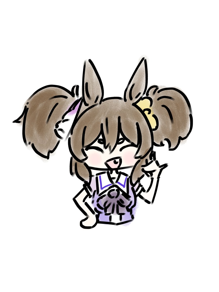 1girl animal ears solo twintails horse ears cropped torso brown hair  illustration images