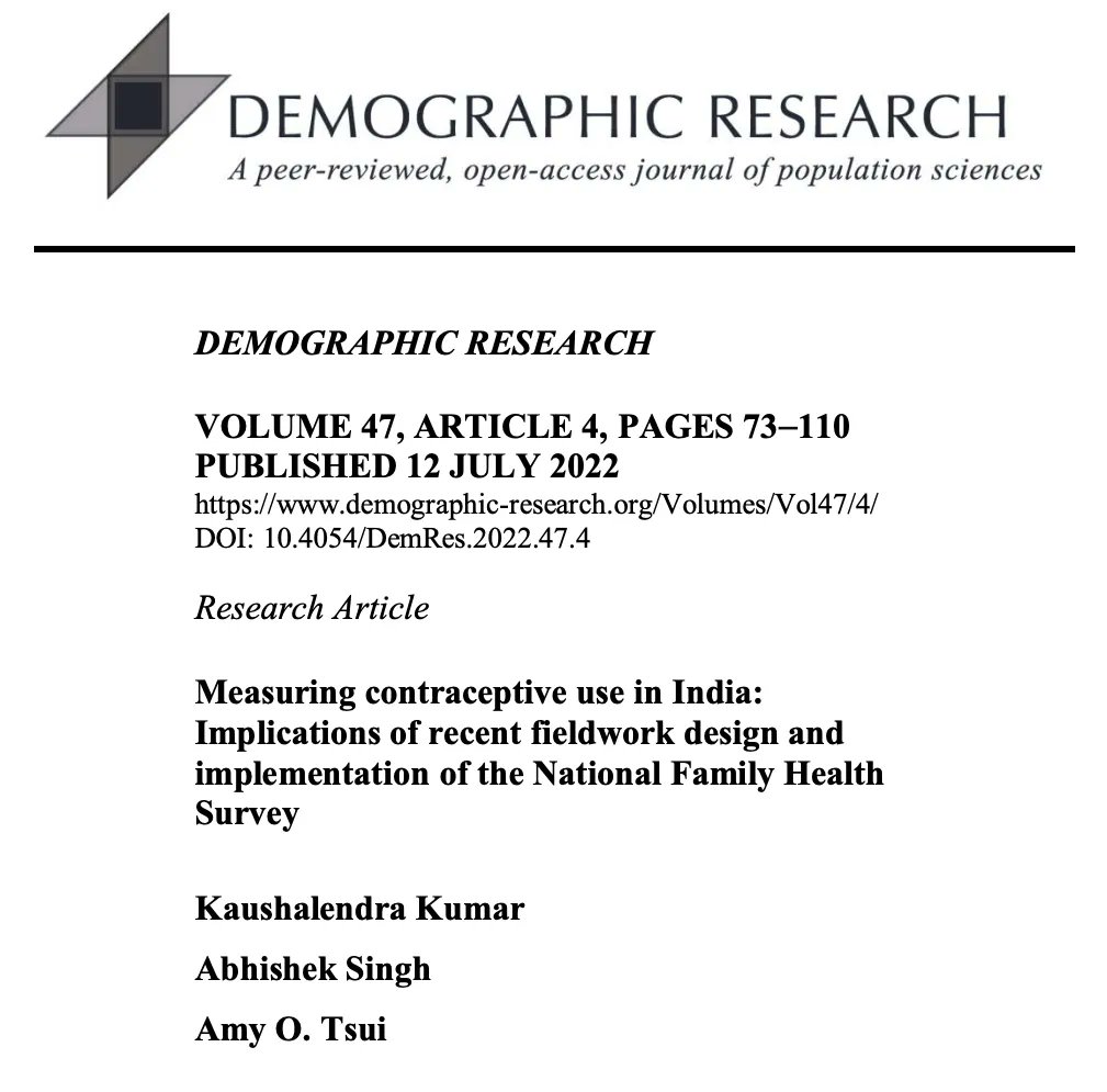 GEH_UCSD's tweet image. Read new research from #GENDERProject investigators @IIPSMumbai exploring how survey design and interviewer effects influenced contraceptive prevalence estimates in National Family Health Surveys buff.ly/3zry5zR