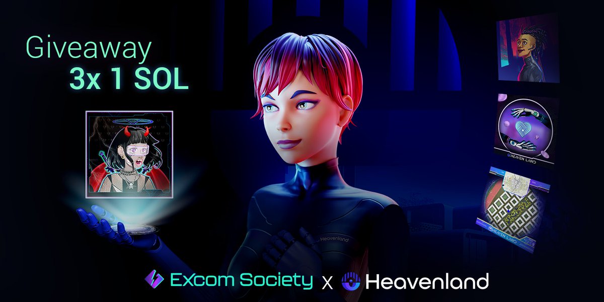 heavenland_io's tweet photo. 🎉 Giveaway 3x 1 SOL 🎉 

To celebrate our Advisory Position in @ExcomSociety, we give away SOL to 3 lucky winners that:
✨  Join Excoms Discord: https://t.co/nRmK66vERs 
✨  Like &amp; Retweet this Tweet 
✨  Follow @ExcomSociety 

Results in 48hrs!

#giveaway #solanaNFTs https://t.co/Ew8jpFG3kH