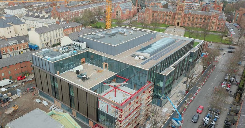QUBelfast's tweet photo. The One Elmwood building is ready for a #NetZero future!

"As the home of our Student Centre and Students’ Union, the building will reflect the most up to date #sustainability know-how to provide a net zero-ready building that is future-proofed for generations to come."

#LoveQUB