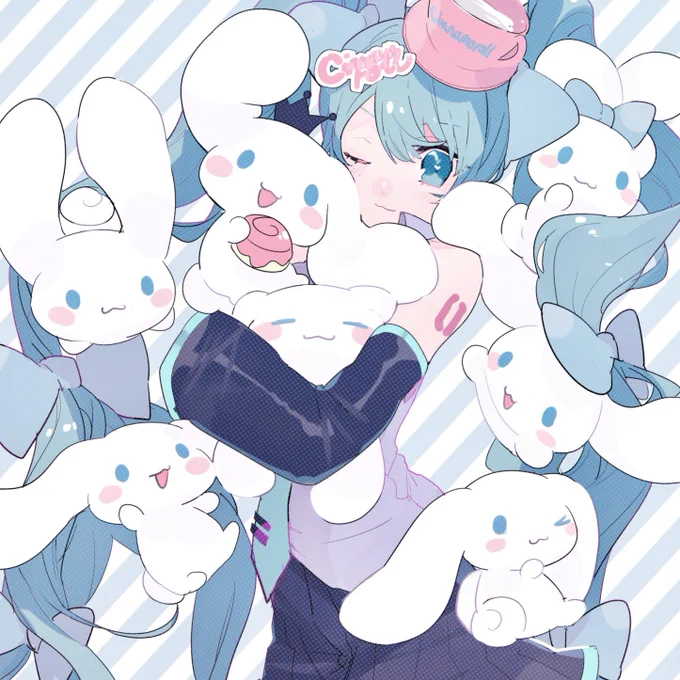 私の大好きなミクちゃんとシナモンがコラボしてシナモンミクさんだなんて、たまらんですよ!! 