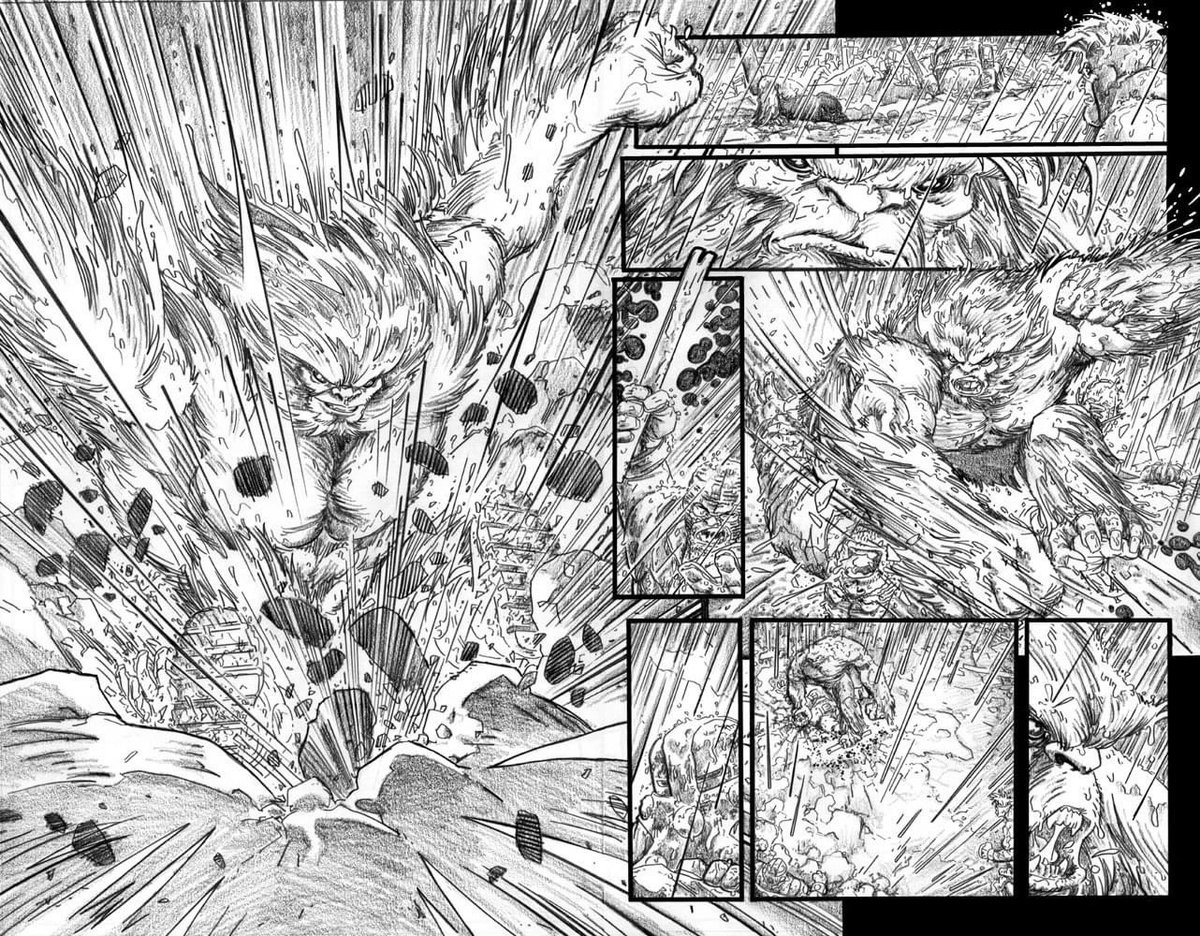 ScottKolins's tweet photo. 1of3. Honestly - at least half the reason I did Omega Flight was just to do the Langkowski/Sasquatch/Tanaraq stuff! (thanks to Michael #Oeming for writing all those great scenes!) https://t.co/aIXwOl7rFr
