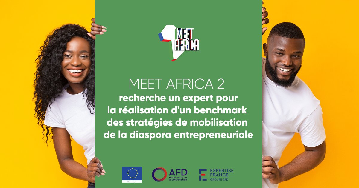 MeetAfrica2's tweet photo. 💼 MEET Africa recherche un expert pour la réalisation d'un benchmark des stratégies de mobilisation de la diaspora entrepreneuriale.

Voir la fiche de poste ici : https://t.co/P06ZgdtAk2

🚨Postulez avant le 15 septembre 2022 https://t.co/94uXSkAP4Q