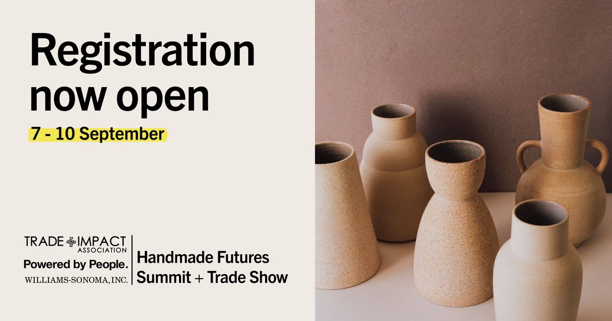 Registration is now open for the third annual T+I Handmade Futures Summit in partnership with Williams-Sonoma Inc. and Powered by People! Click the link in our bio to learn more about the event and to buy tickets!
#jointhemovement #betheplus #tradeplusimpact #HFS2022