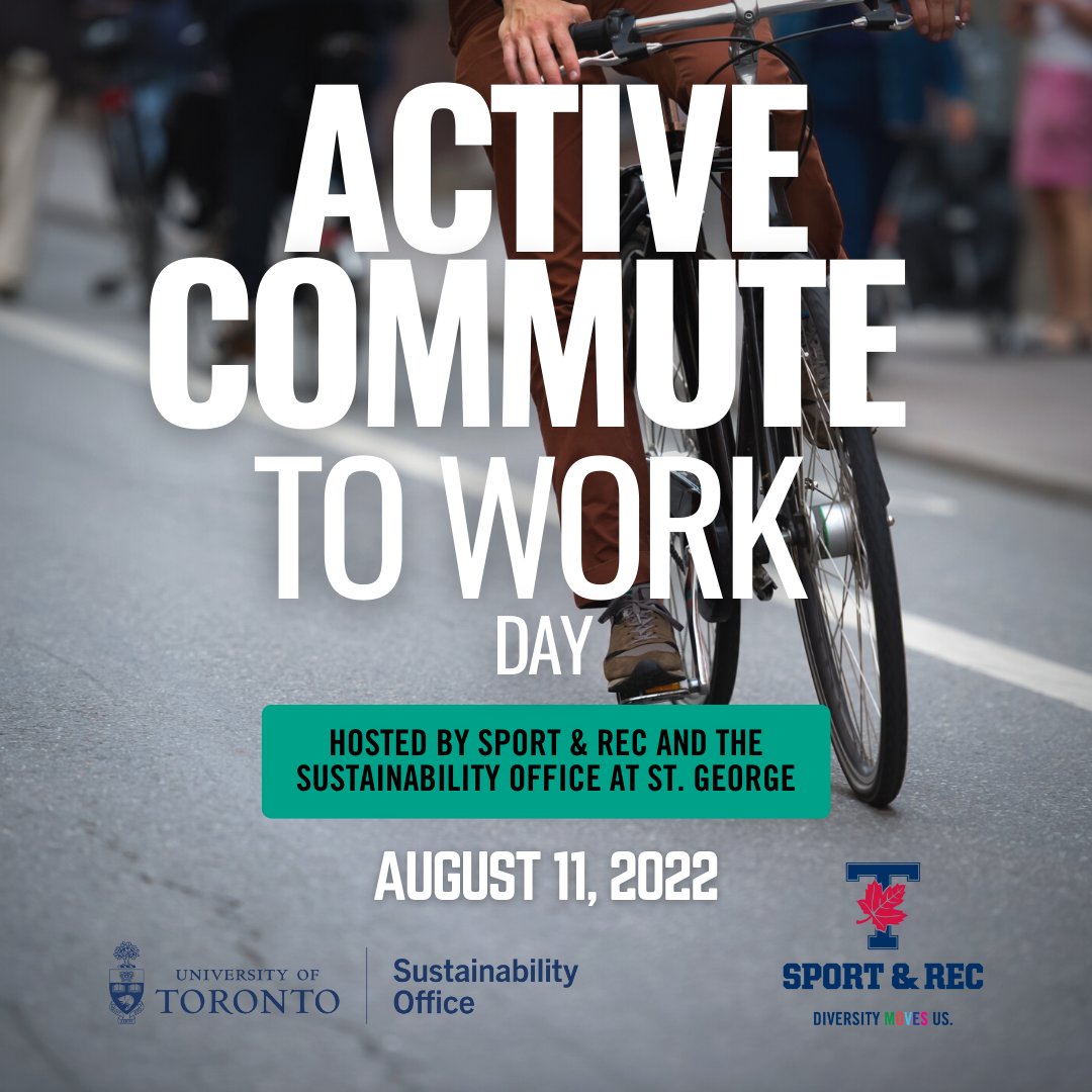 Today is active commute to work day! If you walk, bike, run, rollerblade or get to work any other active way show us! Take a photo or a video or send and tag us and <a href="/UofTSportandRec/">U of T Sport & Rec</a> for your chance to win 1 of 5 prize packs. Submissions accepted until 11:59 pm today!