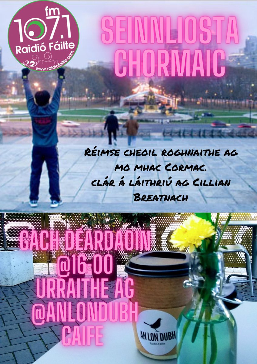Raidió Fáilte (@raidiofailte) on Twitter photo Seinnliosta Chormaic le <a href="/cillian_walsh/">Cillian Breatnach</a>
Beo anois idir 4-5pm
An ceol ar fad roghnaithe ag mac an bhainisteora!
Éist linn! Seinnliosta Chormaic le <a href="/cillian_walsh/">Cillian Breatnach</a>
Beo anois idir 4-5pm
An ceol ar fad roghnaithe ag mac an bhainisteora!
Éist linn!