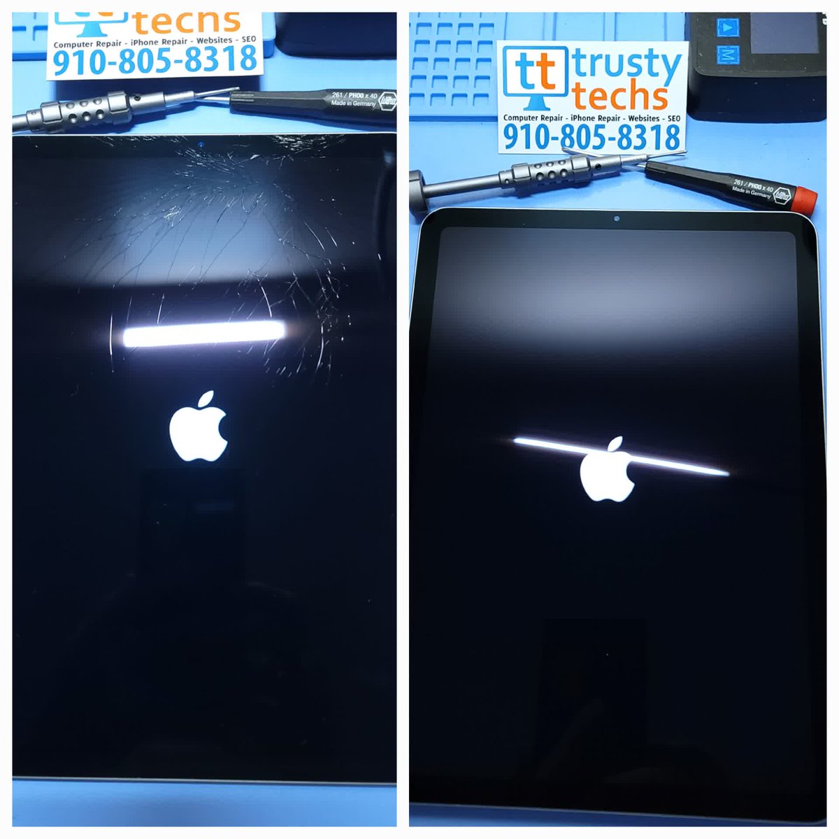 Premium #iPadScreenRepair with convenient pickup and delivery service at your location for locals and tourists of the #HoldenBeach #OceanIsleBeach and #SunsetBeach areas of #NorthCarolina