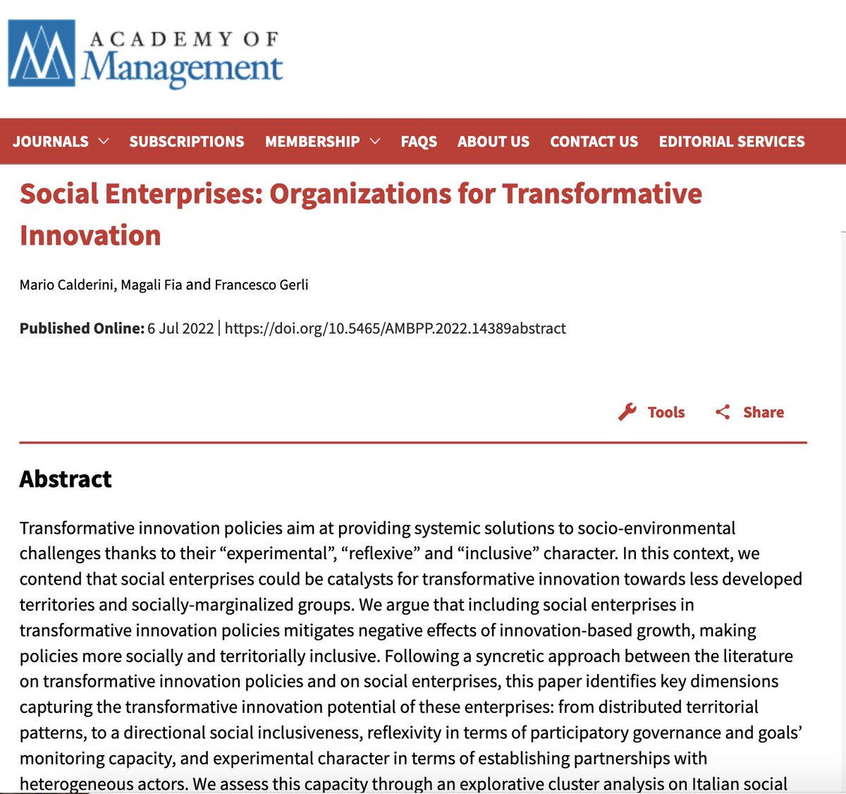 Tiresia_Polimi's tweet photo. #AOM2022
We are glad to have participated in the debate @AOMConnect  with "#SocialEnterprises: Organizations for Transformative Innovation", a paper authored by @mariocalderini Magali Fia and Francesco Gerli.
Below is the link to the research abstract
https://t.co/Mrs4gmEnsF https://t.co/bY7iN1PutO