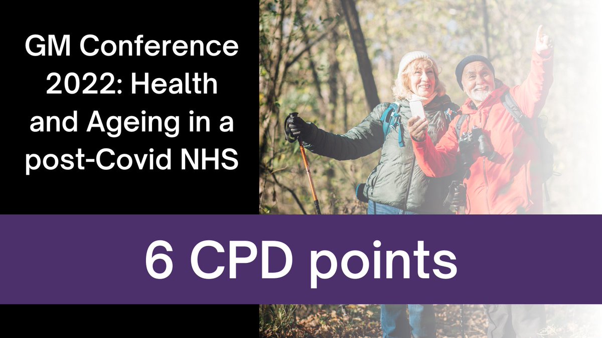 The 2022 GM Conference offers six CPD points for attendees! The full-day event will include talks on frailty, dementia, sarcopenia, alcohol misuse, cardiovascular disease, fractures, and the ageing patient in an integrated NHS. Find out more and book: pavpub.com/events/health-… #CPD