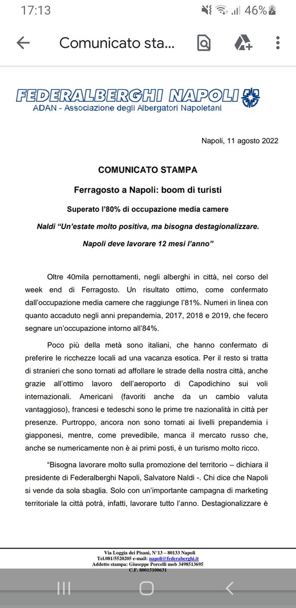FederalberghiNa's tweet photo. Ferragosto 2022, boom di turisti a Napoli. Il comunicato di @FederalberghiNa https://t.co/krM6ySbcki
