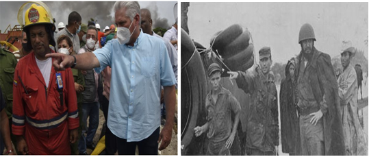 Épocas y situaciones diferentes, (ciclón Flora, incendio en la Base de Supertanqueros),  nunca nos hemos sentido abandonados, nuestros presidentes han estado al frente en todos los momentos. #FidelPorSiempre