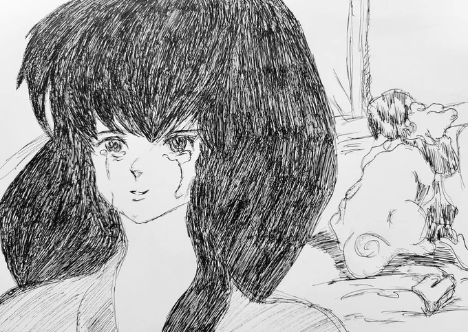 あなただけ見つめてる(めぞん一刻ver,
) 

#ボールペン画
#模写 
#めぞん一刻
#音無響子
#そういちろう
#もとネタはスラムダンク 