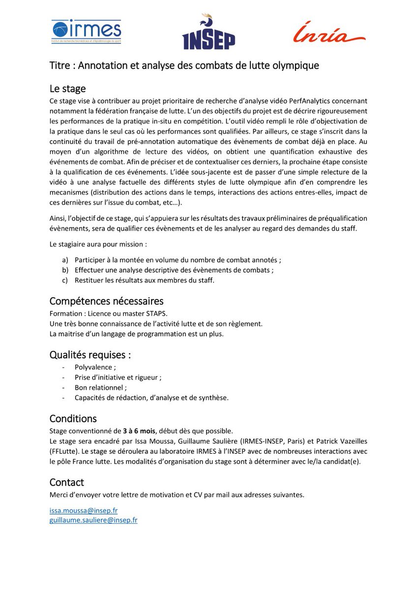 PerfAnalytics24's tweet image. 🚨 PerfAnalytics recrute 🚨 

Tu es passionné.e de sport ? Tu es capable de différencier un uppercut d’un direct 🥊 ou un bras à la volée d’un tour de hanche 🤼‍♀️ ? Alors rejoins nous 👀

Deux offres de stage à pourvoir dès que possible. 

⬇️ Toutes les informations ⬇️