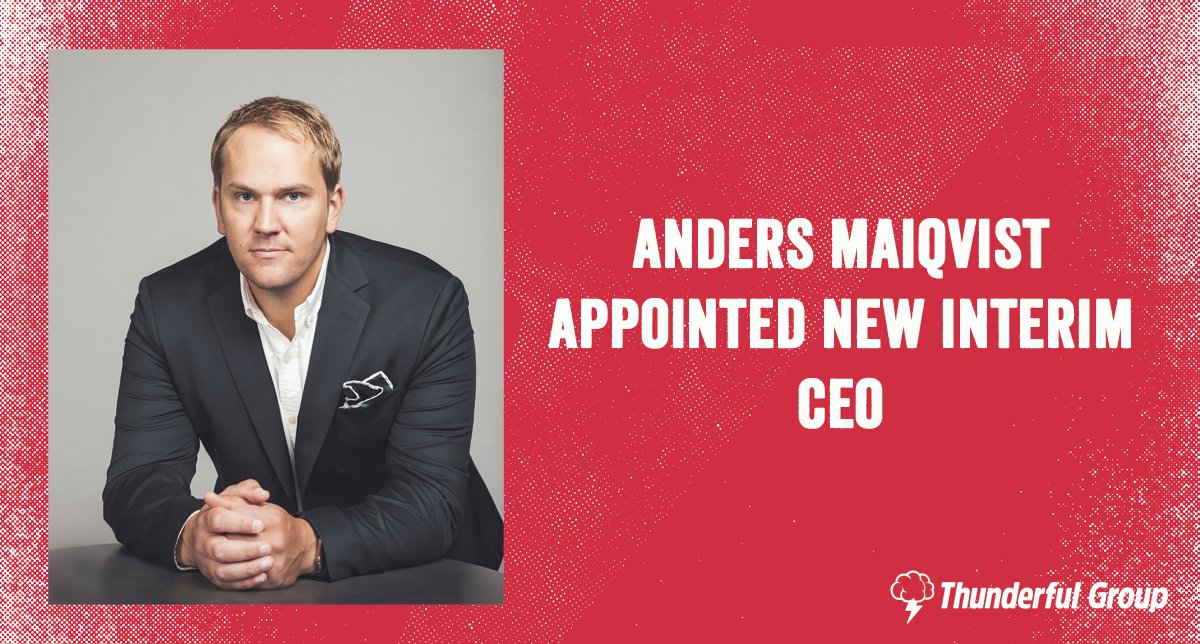 thunderfulgroup's tweet photo. Former CFO Anders Maiqvist appointed new interim CEO when Brjann Sigurgeirsson steps down. Brjann will remain with Thunderful and assume a new role within @Thunderfulgames 

Link full press release🔗:https://t.co/DNT4dlviYu https://t.co/cKOkjQHHMA