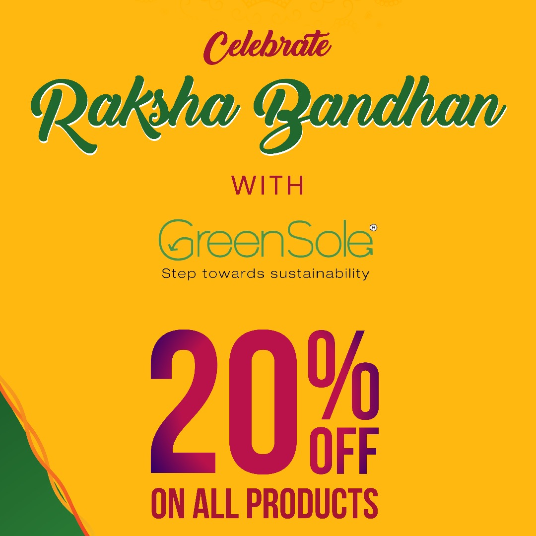 Be a part of Greensole’s greater initiative this Raksha Bandhan: With choosing the perfect gift for your siblings from our wide variety of sustainable and eco-friendly footwear.🎁

Use code ‘GSRB20%’ at checkout to avail a 20% off on all products for Raksha Bandhan.