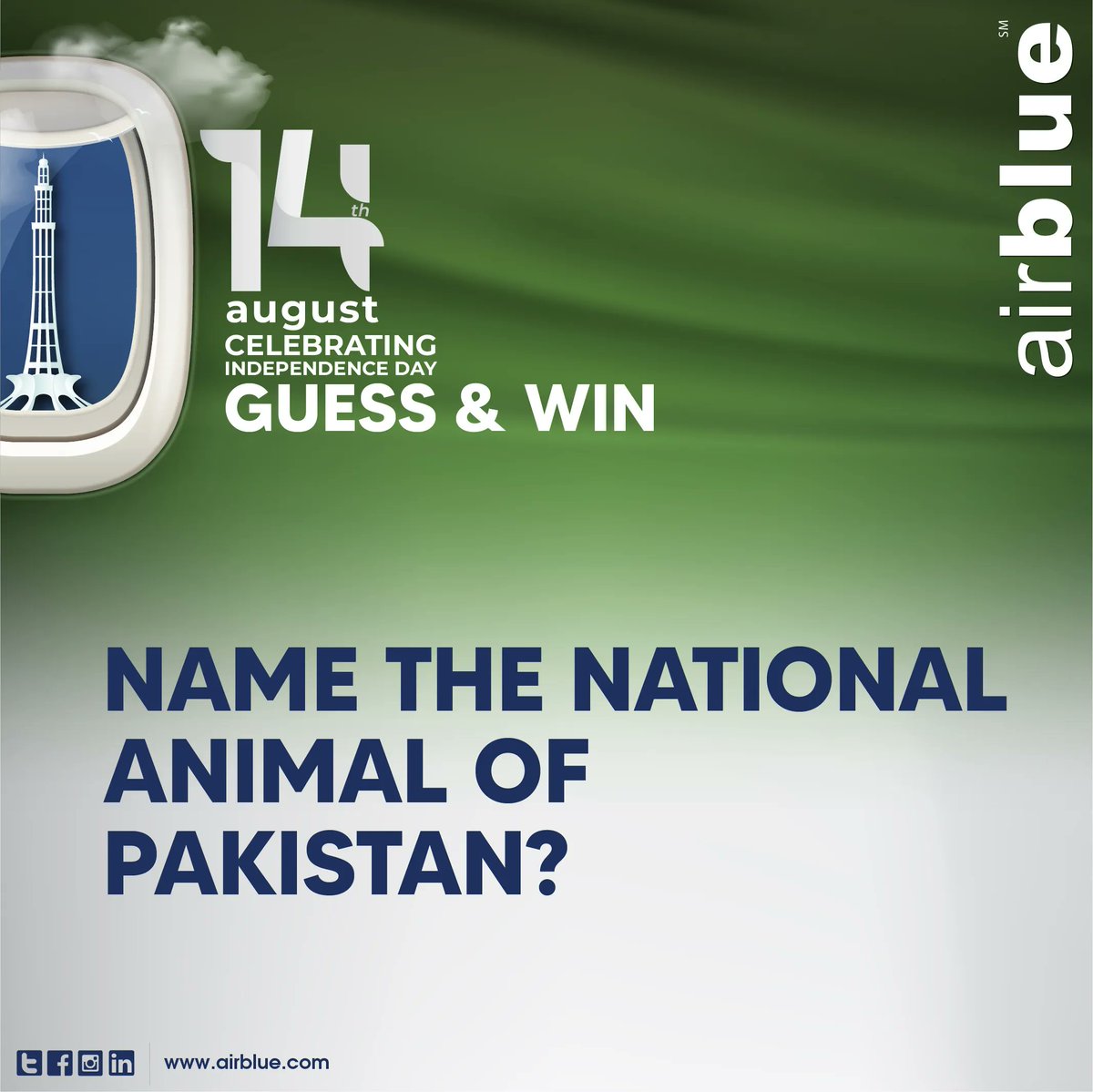 airblueairline's tweet photo. Celebrating Independence Month with our #AzadiContest!! 📢

Participate by tagging, sharing, &amp; commenting below &amp; the correct answer will win a prize!! 💙

#airblue #airblueCares #PakistanZindabad #IndependenceMonth #GuessAndWin https://t.co/WEGtPYYMFL