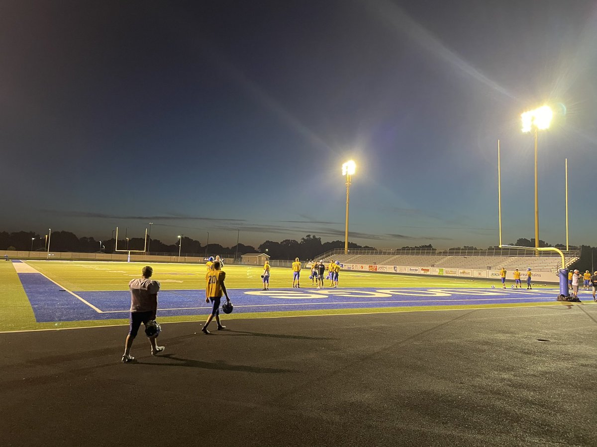 The lights are on. The Bulldogs are about to take the field. It’s 6:30…AM. Let’s win the day!