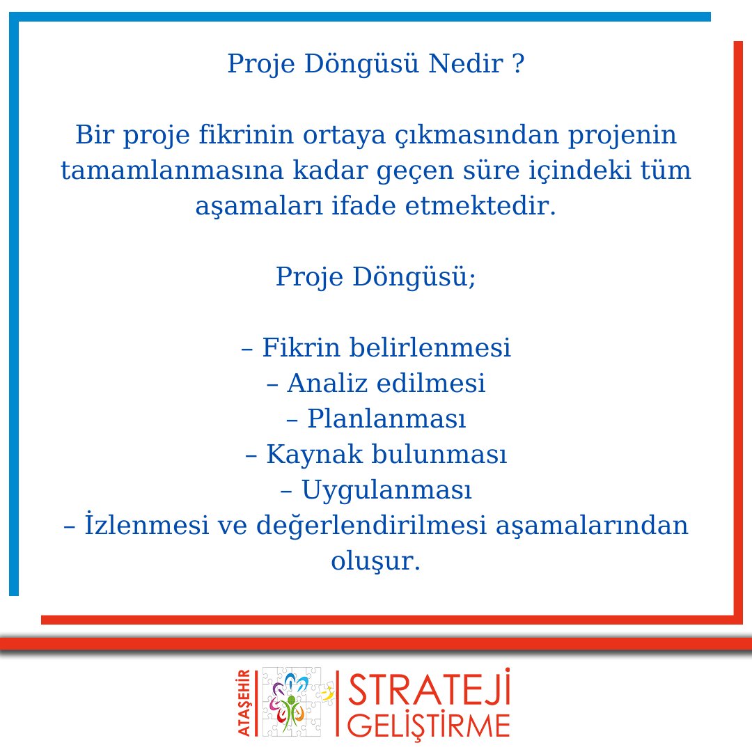 AtasehrStrateji's tweet image. Proje Döngüsü (Project Cycle) Nedir?

#proje #döngü #projectcycle