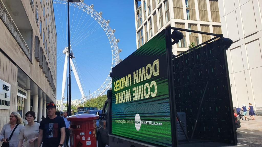 Hey <a href="/TourismAusUK/">Tourism Australia UK</a> <a href="/TourismAU/">Tourism Australia</a> <a href="/TourismAus/">Tourism Australia</a> <a href="/Australia/">Australia</a>
How about some help promoting our billboard truck doing the rounds of #London over the next couple of days??
#WorkAndPlayTheAussieWay
#WorkInAustralia
#Australia