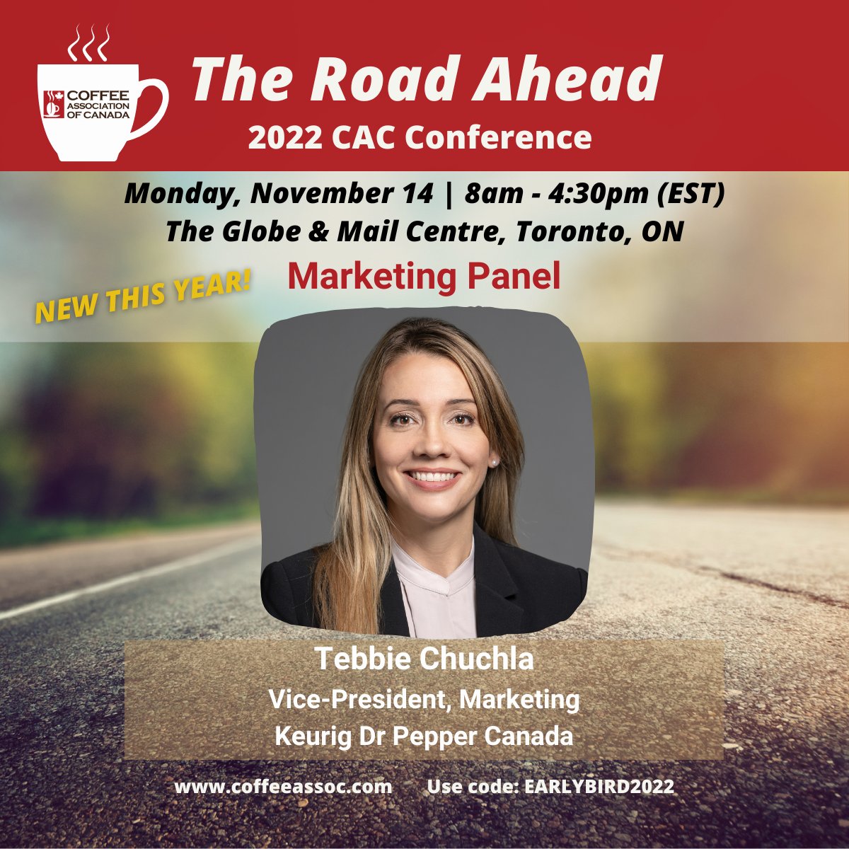 Speaker alert! We're thrilled to announce that Tebbie Chuchla, VP Marketing for <a href="/KDP_Canada/">Keurig Dr Pepper Canada</a> will be joining the #Marketing Panel at our #TheRoadAhead #Conference. 
#branding #insights #innovation #coffee #beverage
Register today for early bird pricing: coffeeassoc.com/annual-confere…