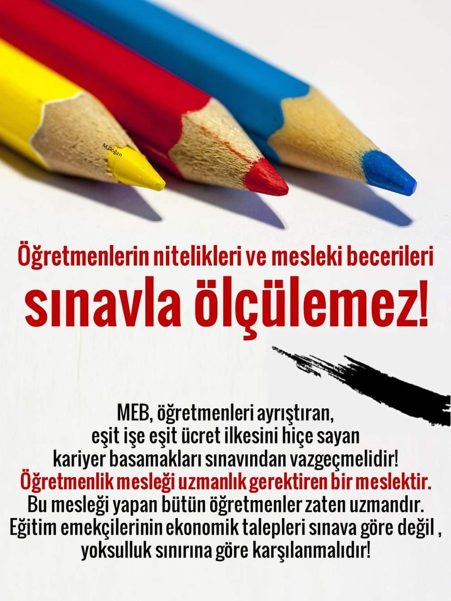 Eğitim alanındaki tüm sendikaları ortak tutum almaya çağırıyoruz! Sarı sendikalara üye olmaktan vazgeçin. 
#öğretmenlertekses
#öğretmenlertekyürek #ÖMKİptalEdilsin #Sinaviptal #sinaviptalolsun #MebSınavİptal