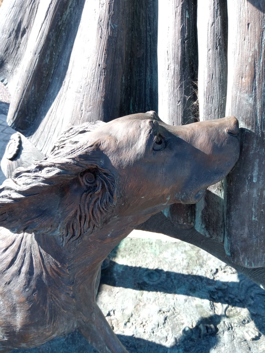 I really like the new statue of Mary Anning by Denise Dutton. It's got such movement and that sense of purpose I associate with Anning as she strides towards the fossil-rich cliffs. The textures in the bronze are fantastic and it's full of hidden ammonites, like in her dog's ear